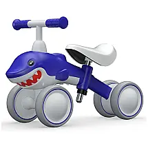 Bicicleta sem Pedal Infantil Tigre com 4 Rodas para Crianças de 1 a 4 Anos, Branca, YGJT, Branco