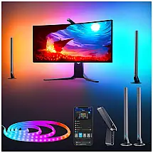 Barras de Luz Néon LED Retroiluminação para Games com Sincronização de Jogos, Músicas e Filmes, GOVEE H604A, Azul
