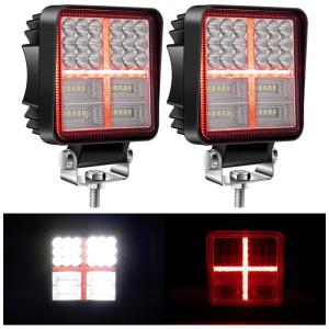 Farol de Milha LED com 3041 Lúmens 10 a 36V, YORKIM, Vermelho