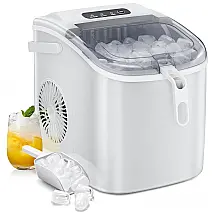 Máquina de Gelo até 11 kg em 24H Portátil, 110V, AGLUCKY R600a, Branca
