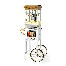 Pipoqueira Elétrica Portátil 7.6kg em Aço Inoxidável, Branca, 110v, NOSTALGIA Vintage Movie Theater Popcorn Machine, Branco