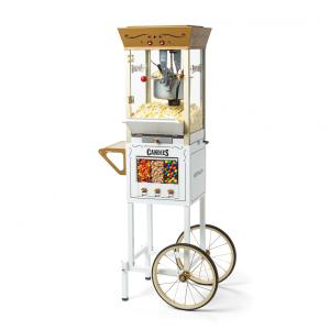 Pipoqueira Elétrica Portátil 7.6kg em Aço Inoxidável, Branca, 110v, NOSTALGIA Vintage Movie Theater Popcorn Machine, Branco