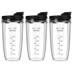 Jarras Reposição 710ml Ninja UBYNID Transparente Compatível BN401 BL450 BL456 BL480 BL2012 BL2013 BN751 BN801 SS101 SS151 (3 Und)