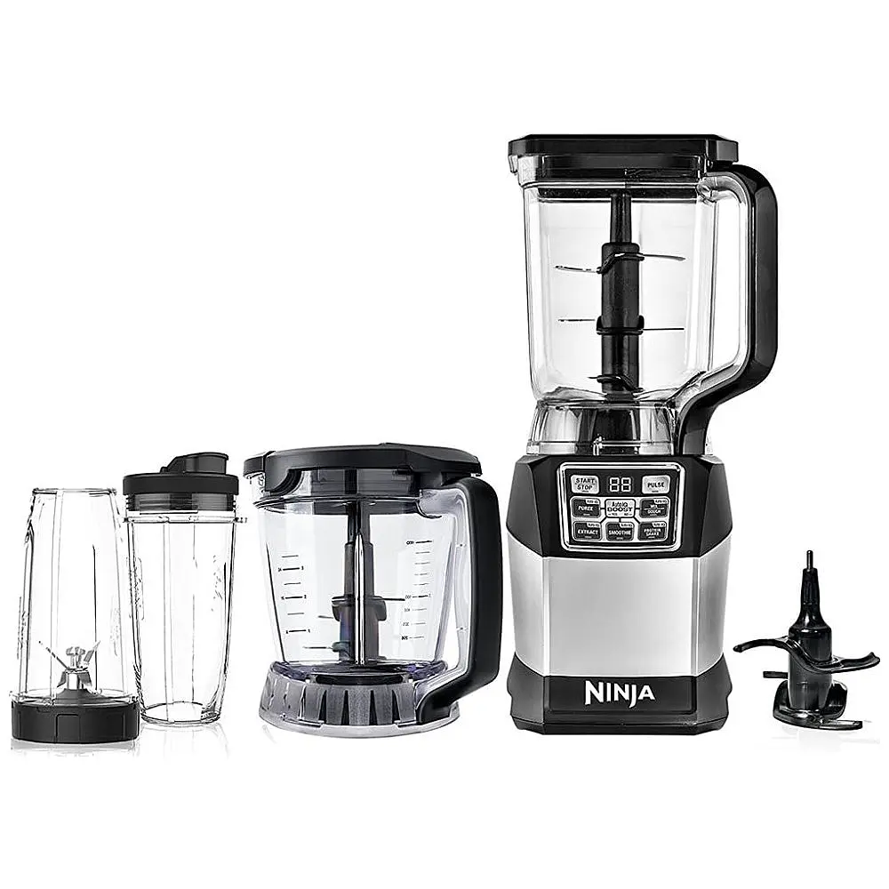 Liquidificador de Bancada de 2L com Processador de Alimentos, 1200W, 110V, NINJA BL494, Preto