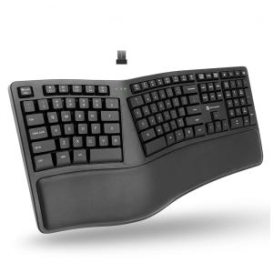 Teclado Ergonômico sem Fio com Bluetooth, Dividido e Descanso Para as Mãos, X9 PERFORMANCE X9RFERGOKEY, Preto