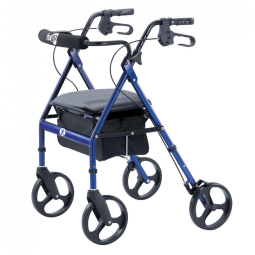 Andador Adulto Idoso Hugo Mobility com Assento, Suporta até 136 Quilos, Azul