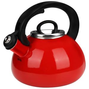 Chaleira de Chá 2.3L com Apito, Aço Inoxidável, AIDEA Oman, Vermelho