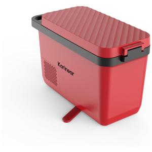 Geladeira Portátil 16L para Carros 12 24 V DC e 100 240 V AC, Karinear, Vermelha