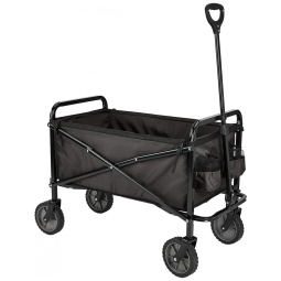 Carrinho Dobrável para Camping e Jardim com Bolsa de Cobertura, Capacidade 60kg, Preto