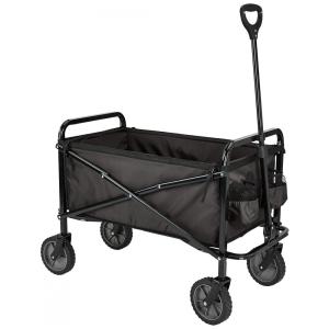Carrinho Dobrável para Camping e Jardim com Bolsa de Cobertura, Capacidade 60kg, Preto
