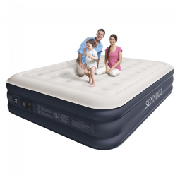 Colchão de Ar Queen com Bomba Integrada, Inflação em 2 Minutos, 40cm, Suporta até 295kg, Estabilidade Noturna, Sem Perda de Ar