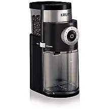 Moedor de Café Elétrico Profissional com Tamanho de Moagem e Quantidade de Xícaras, KRUPS 8000035978, Preto