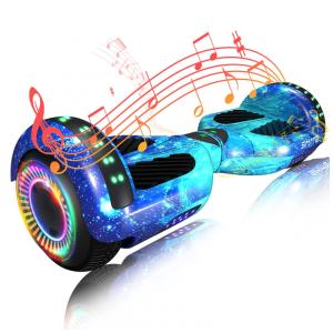 Hoverboard SIMATE Azul Galáxia 6,5" com Bluetooth, Luzes LED e Certificação UL2272 – Até 13,7 km/h, Autonomia de 12,8 km