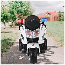 Moto Elétrica Policial 12V para Crianças com USB, MP3 até 4 km por hora, Idade Recomendada 3, MAMIZO, Branco