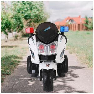 Moto Elétrica Policial 12V para Crianças com USB, MP3 até 4 km por hora, Idade Recomendada 3, MAMIZO, Branco