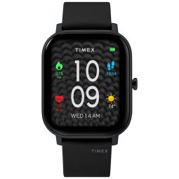 Relógio Smartwatch 30mm com Tela Sensível ao Toque em Aço Inoxidável e Pulseira de Silicone com Frequência Cardíaca, TIMEX, Preto