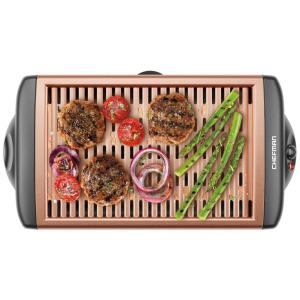 Churrasqueira Grill Elétrica até 6 Porções com Chapa Antiaderente e Controle de Temperatura, 110V, Chefman, Preta