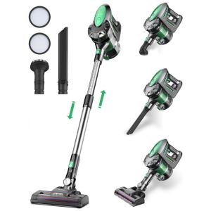 Aspirador de Pó Multifuncional Vactidy V8 sem Fio com Acessórios e Sucção Potente 20000PA, 110V, Verde