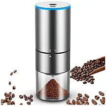Moedor de Café Elétrico Portátil Ajustável com 5 Configurações de Moagem, 110V, PETIMETI, Prata