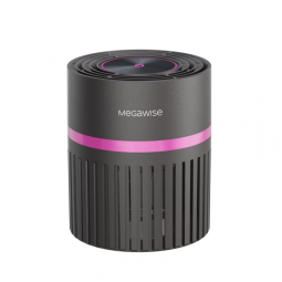 Purificador de Ar com Filtro HEPA H13 e Camada de Carvão Ativado, MEGAWISE, Cinza e Rosa