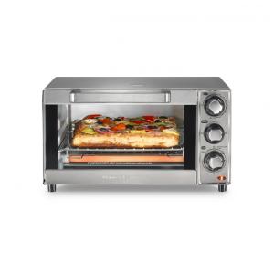 Forno Elétrico de Bancada com Controle de Temperatura e Temporizador, Aço Inoxidável, 110v, HAMILTON BEACH 31401, Prateado
