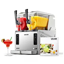 Máquina de Slush Raspadinha VEVOR X-60 3L Duplo Tanque 5 Programas Auto Limpeza