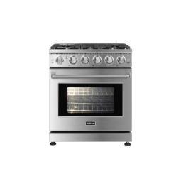 Fogão 5 bocas 76cm Robam inox forno a gás 136L convecção 110V