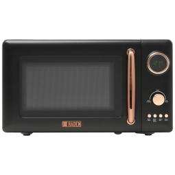 Micro-ondas HADEN 700W, 20L, Controle Digital, Descongelamento Automático e Prato Giratório, Preto Cobre