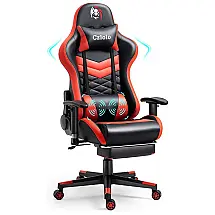 Czlolo Cadeira de Escritório Gamer Reclinável e Ergonômica com Apoio de Braço Ajustável, Vermelha