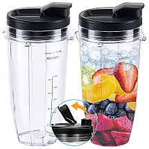 ABTER Jarras de Substituição para Liquidificador Ninja 710 ml com Tampa Sip Seal - 2 Unidades Compatíveis com Modelos BL450 BL456 BL480