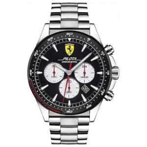 Relógio de Pulso Aço Inoxidável com Pulseira Resistente a e Arranhões, FERRARI, Prateado