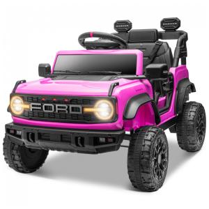 Carro Elétrico Infantil 12V Ford Bronco Raptor com Controle Remoto para Pais, Suspensão nas 4 Rodas, Música via Bluetooth e Luzes LED
