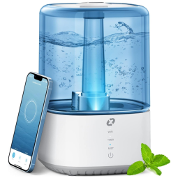 Umidificador Ultrassônico Portátil ZOESURE 4 Litros com Controle por APP, 110V, Branco e Azul