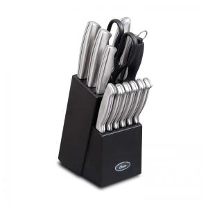 Conjunto de Facas com Afiador Embutido e Bloco de Bancada Peças, OSTER 70561.14, Prateado