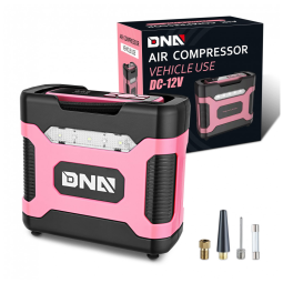 Compressor de Ar com Fio Portátil 150 PSI com Manômetro, 12V, DNA MOTORING TOOLS00212, Rosa
