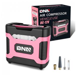 Compressor de Ar com Fio Portátil 150 PSI com Manômetro, 12V, DNA MOTORING TOOLS00212, Rosa