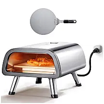 Forno de Pizza Elétrico VEVOR 30 cm de Bancada Pedra Refratária 454°C Portátil Indoor Outdoor 110V