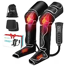 Massageador Elétrico de Compressão para Pernas e Pés 6 Modos e 3 Intensidades, ALLJOY, Preto