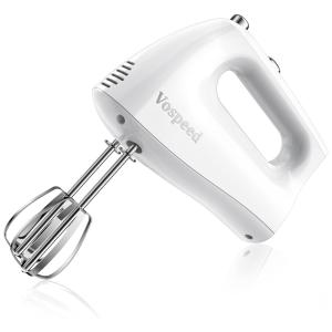 Batedeira de Mão com 5 Velocidades e Acessórios de Aço Inox, 400W, 110v, VOSPEED 3001, Branco