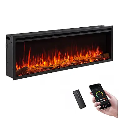 Lareira Elétrica Recessed Parede Smart