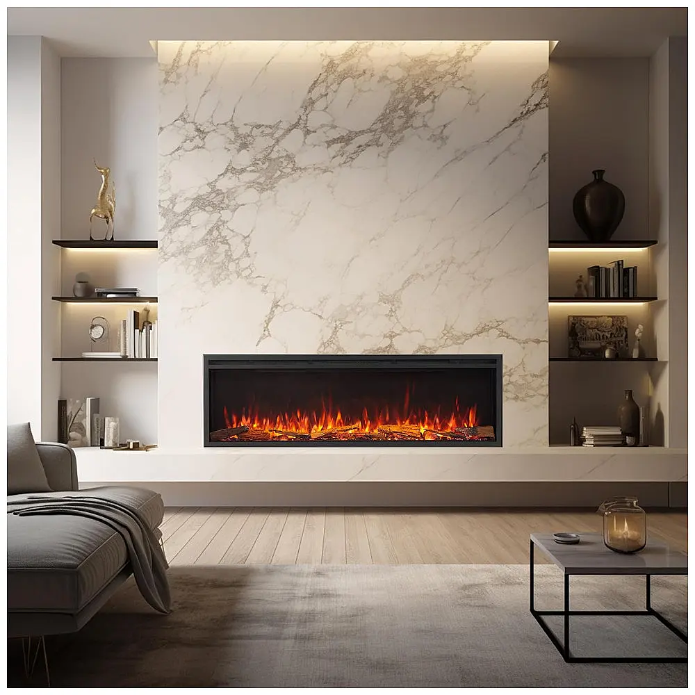 Lareira Elétrica Recessed Parede Smart LegendFlame Preta EF354A 110V largura 152 cm x altura 48 cm — foto 2