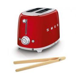 Torradeira Smeg TSF01RDUS Retro Style anos 50 com Feixe de Bambu Vermelho 2 Fatias