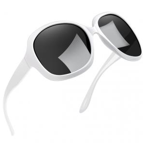 Óculos de Sol Feminino com Proteção UV, Joopin B05, Branco Brilhante