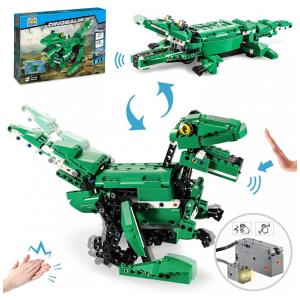 Kit de Construção Dinossauro, 450 Peças, QLT QIAOLETONG, Verde