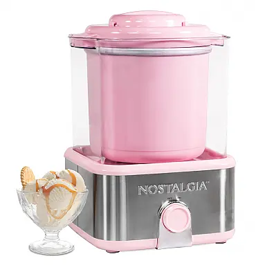 Sorveteira Elétrica Nostalgia Rosa Inox
