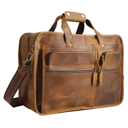 Bolsa, Maleta de Couro Masculina para Laptop, POLARE 1405, Marrom