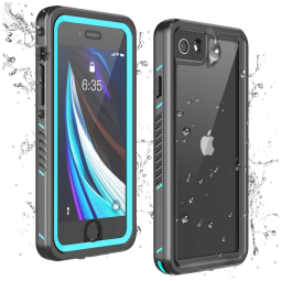Capa Celular Prova Dágua IP68, 7, 8, Piscina, TEMDAN iPhone SE2020,iPhone 7,iPhone 8, Azul piscina