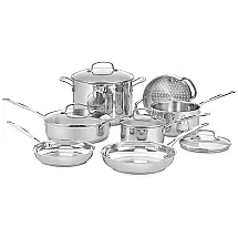 Conjunto de Panelas e Frigideiras de Aço Inoxidável, 11 Peças, CUISINART 77 11G, Prateado
