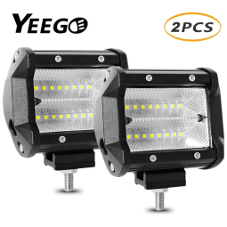 Farol de Milha LED Off Road 16 Led de 3W 7200 Lúmens 10cm Suporte Ajustável e Impermeável, YEEGO DIRECT, Branco