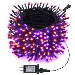Pisca Pisca 350 LED 39 Metros com 8 Modos e Timer para Decoração de Halloween 110V, Roxo e Laranja, Toodour